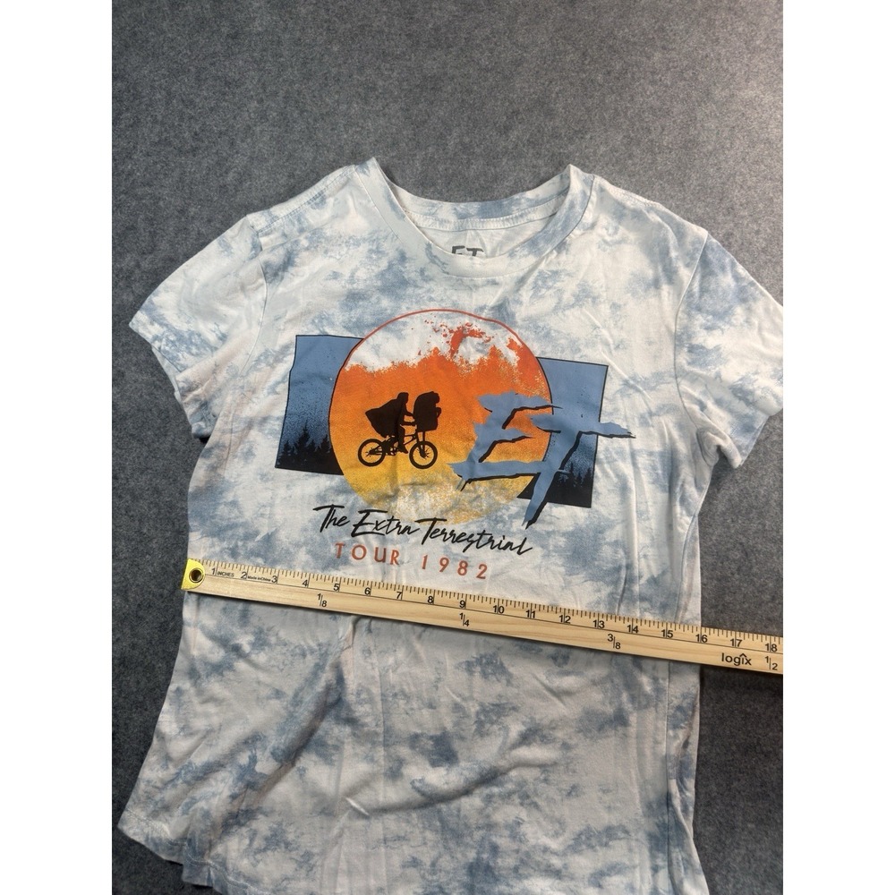 E.T. The Extra Terrestrial Tour 1982 T Shirt Women's Small 3/5 Blue White Cotton - Picture 7 of 7